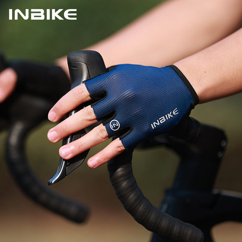 Mountain Biking Gloves Mens - INBIKE Half Finger Cycling Gloves Man