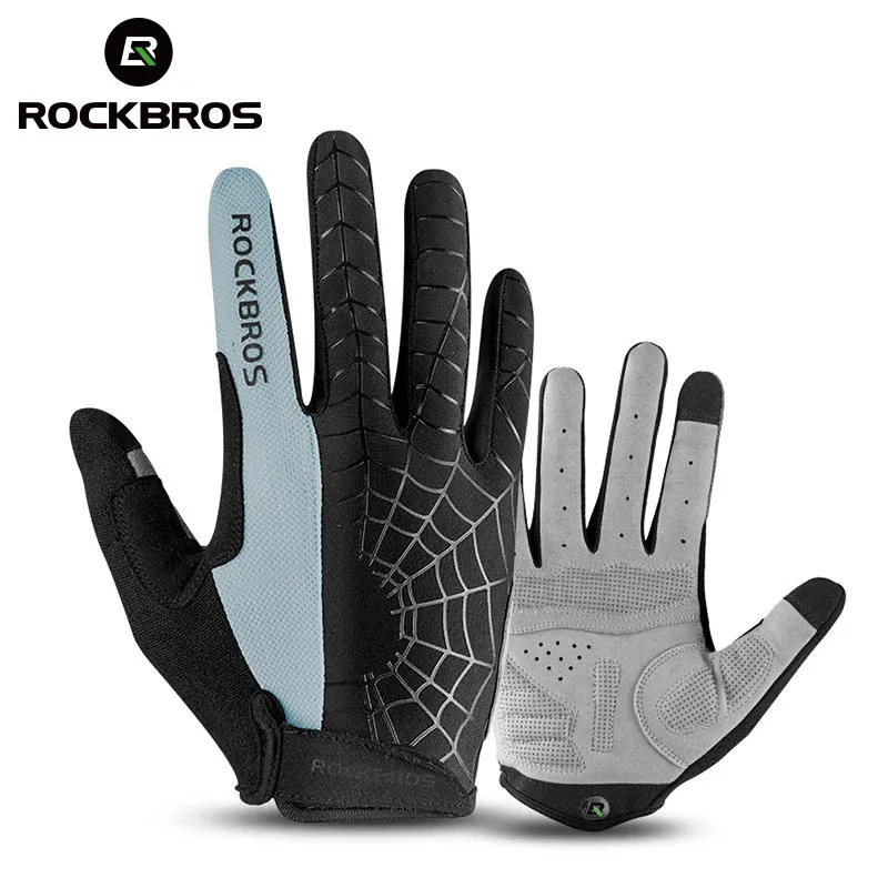 Mountain Biking Gloves Mens - ROCKBROS Spring Cycling Gloves Full Finger